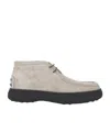 Tod's Man Ankle Boots Grey Size 6 Leather In Nude