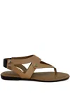 Tod's Button Leather Sandals In Neutral