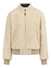 Tod's Bomber Jacket In Shearling In Neutral