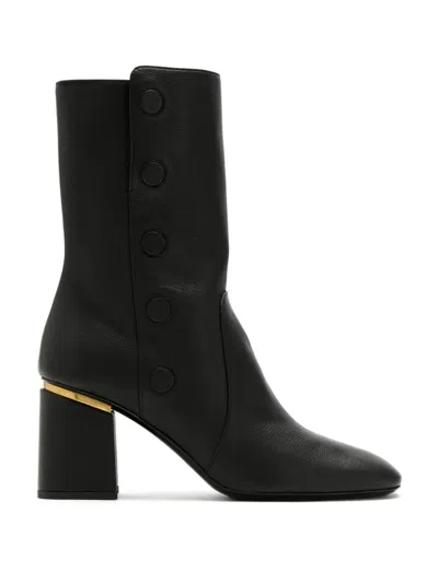Tod's Button-detail Block-heel Ankle Boots In Multi