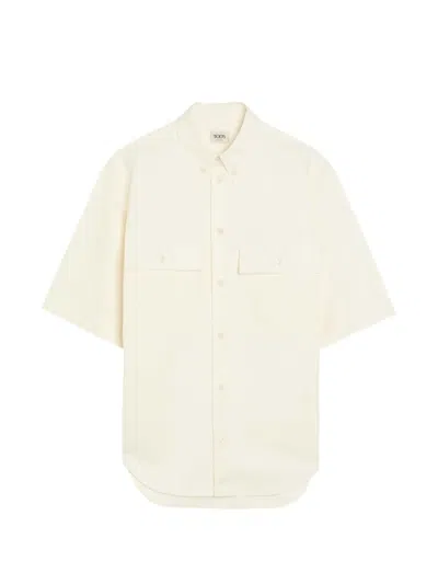 Tod's Button-down Collar Short-sleeve Shirt In Neutral