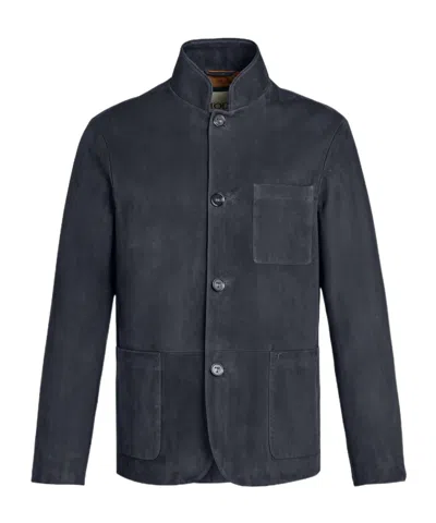 Tod's Buttoned Suede Jacket In Black