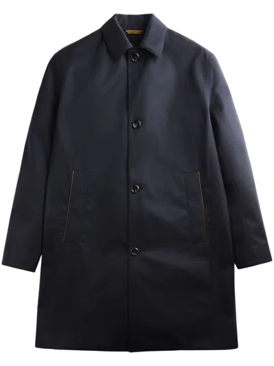 Tod's Buttoned Virgin Wool Single-breasted Coats In Blue