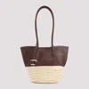 Tod's Raffia And Leather Shopper Bag With Spacious Interior In Brown/neutrals