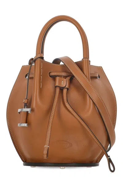 Tod's Buz Drawstring Mini Bucket Bag In Brown