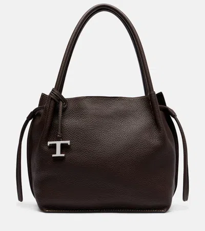 Tod's Buz Medium Leather Bucket Bag In Brown