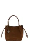 Tod's Medium Buz Suede Tote Bag In Brown