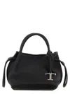Tod's Black Handbag With Drawstring Closure And Adjustable Shoulder Strap In Black
