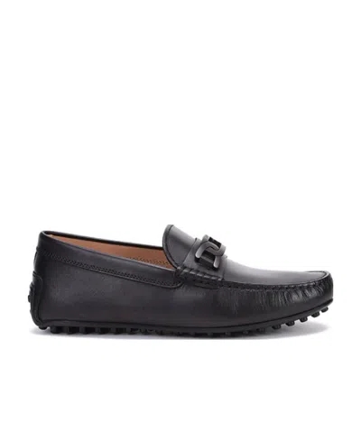 Tod's Cable-link Leather Loafers In Black