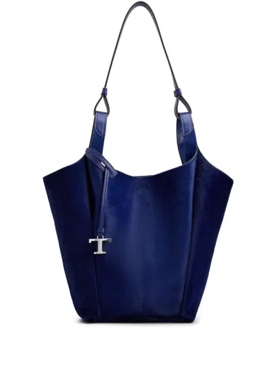 Tod's Calf-hair Bucket Bag In Blue