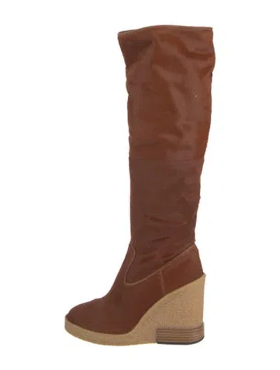 Pre-owned Tod's Calf Hair Riding Boots W/ Tags In Brown