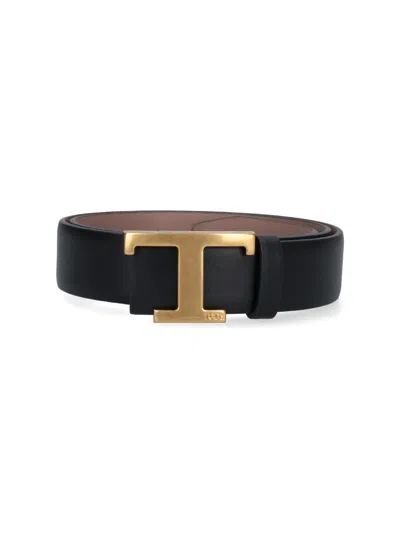 Tod's Tod`s Calf Leather Belt For Women In Black