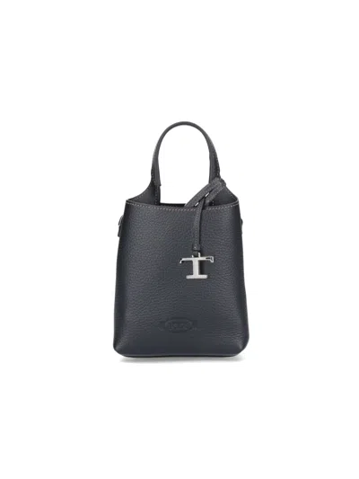 Tod's Tod`s Calf Leather Shoulder Bag In Black
