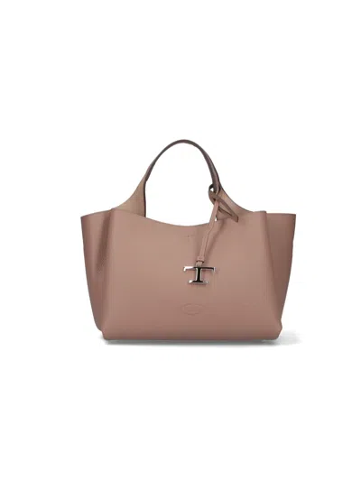 Tod's Tod`s Calf Leather Shoulder Bag For Women In Beige