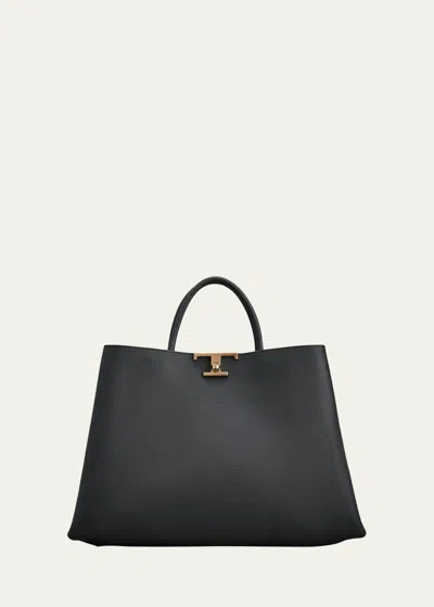 Tod's Calf Leather Top-handle Bag In Nero