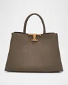 Tod's Calf Leather Top-handle Bag In Tortora Scuro