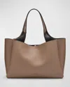 Tod's Calf Leather Tote Bag In Creta Nero