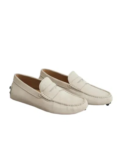 Tod's Calf-suede Loafers In Nude