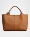 Tod's Calfskin Leather Shopping Top-handle Bag In Kenia/cacao