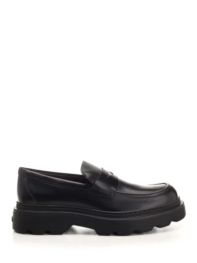 Tod's Tod`s Leather Loafers 10 In Nero