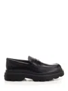 Tod's Carrarmato Style Black Leather Loafers In Black
