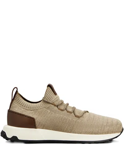 Tod's Calzino Running Mid Volume 63k Lace-up Sneakers In Brown