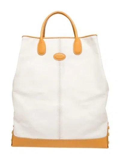 Pre-owned Tod's Canvas Backpack In Neutrals