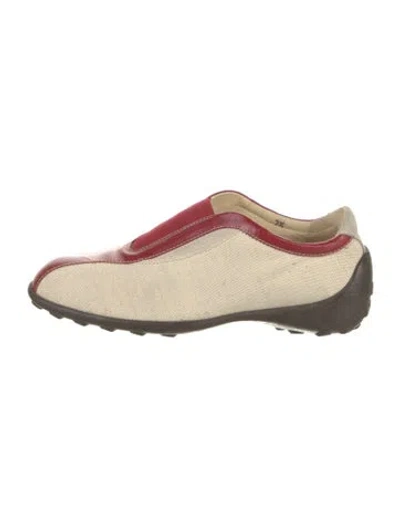 Pre-owned Tod's Canvas Colorblock Pattern Sneakers In Neutral