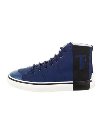 Pre-owned Tod's Canvas Graphic Print Sneakers In Blue