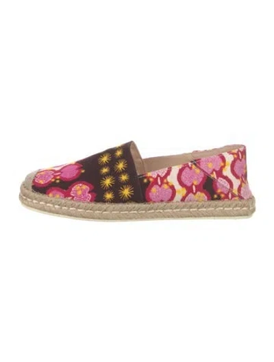 Pre-owned Tod's Canvas Printed Espadrilles In Brown