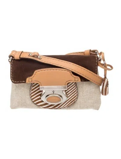 Pre-owned Tod's Canvas Shoulder Bag In Brown
