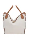 Tod's Canvas Shoulder Bag In White