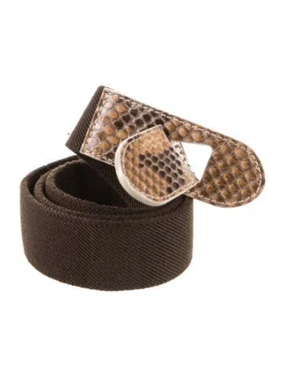 Pre-owned Tod's Canvas Waist Belt In Brown