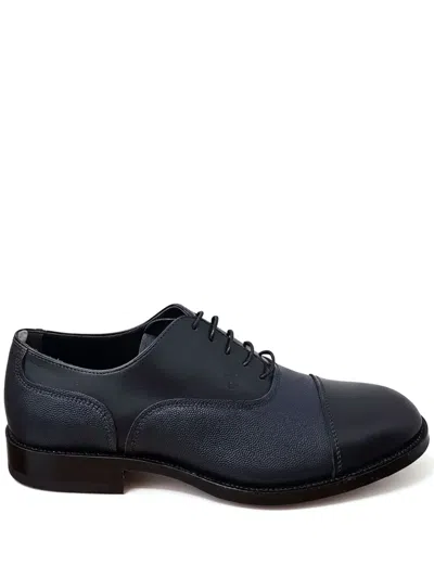 Tod's Cap-toe Leather Oxford Shoes In Blue