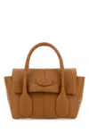 TOD'S CARAMEL LEATHER MINI BAG REVERSE HANDBAG