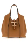 Tod's Caramel Leather Mini T Timeless Shopping Bag In Brown