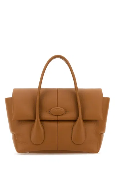 Tod's Caramel Leather Small Bag Reverse Handbag In Brown