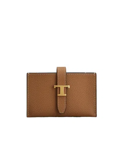 Tod's Card Holder In Leather In Brown