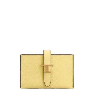 Tod's Card Holder In Leather In Nude