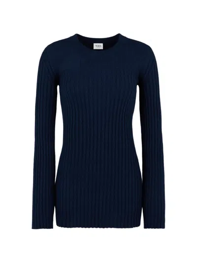 Tod's Cashmere Blend Round-neck Pullover In Blue