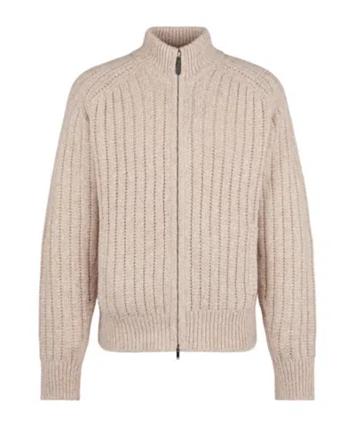Tod's Cashmere Blend Bomber Jacket In Neutral