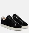 Tod's Cassetta Shearling-lined Suede Sneakers In Black