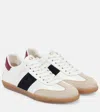 Tod's Cassetta Suede-trimmed Leather Sneakers In White