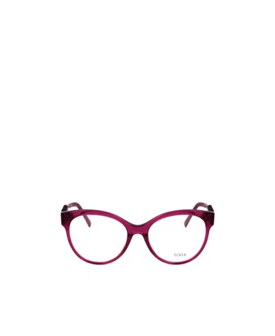 Tod's Cat's Eye Frame Flat Lens In Red