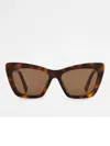 Tod's Cat-eye Sunglasses In Brown