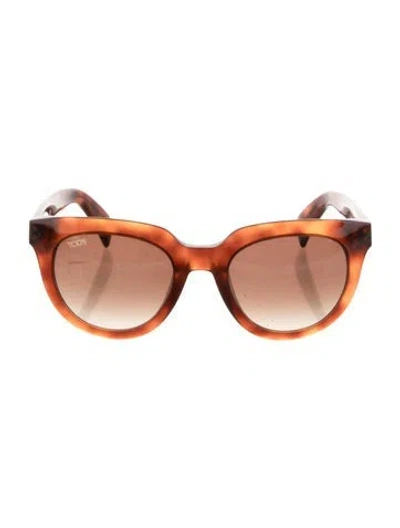 Pre-owned Tod's Cat-eye Gradient Sunglasses In Brown