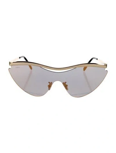 Pre-owned Tod's Cat-eye Mirrored Sunglasses In Gold