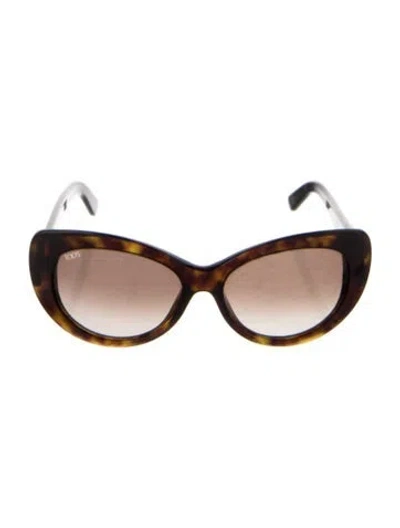 Pre-owned Tod's Cat-eye Tinted Sunglasses In Brown