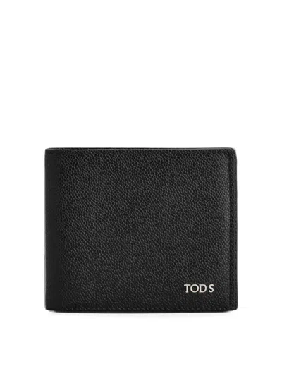 Tod's Caviar Baby Wallet 105x9 In Black