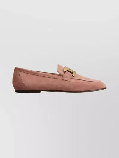 Tod's Chain Detail Almond Toe Loafers In Neutral